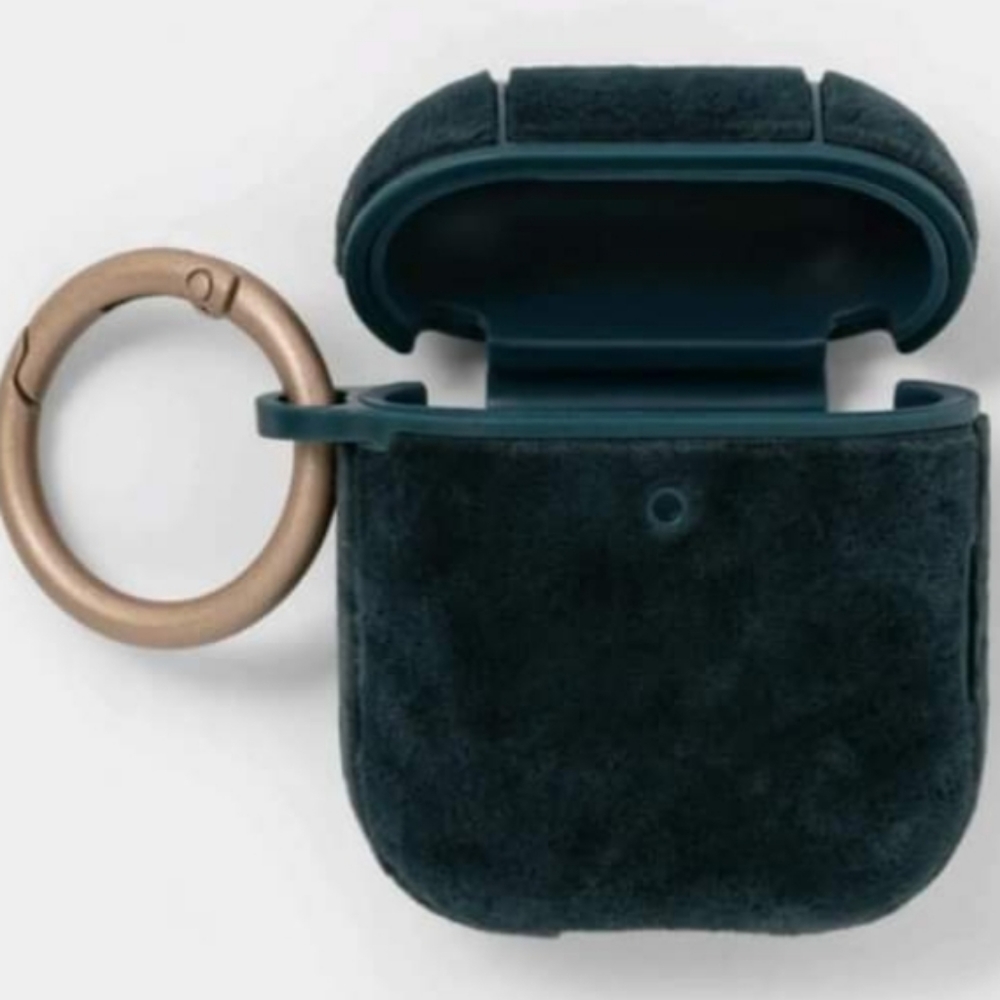 heyday AirPods Gen1 & Gen2 Earbud Case Crushed Velvet Cover Blue New Dark Teal